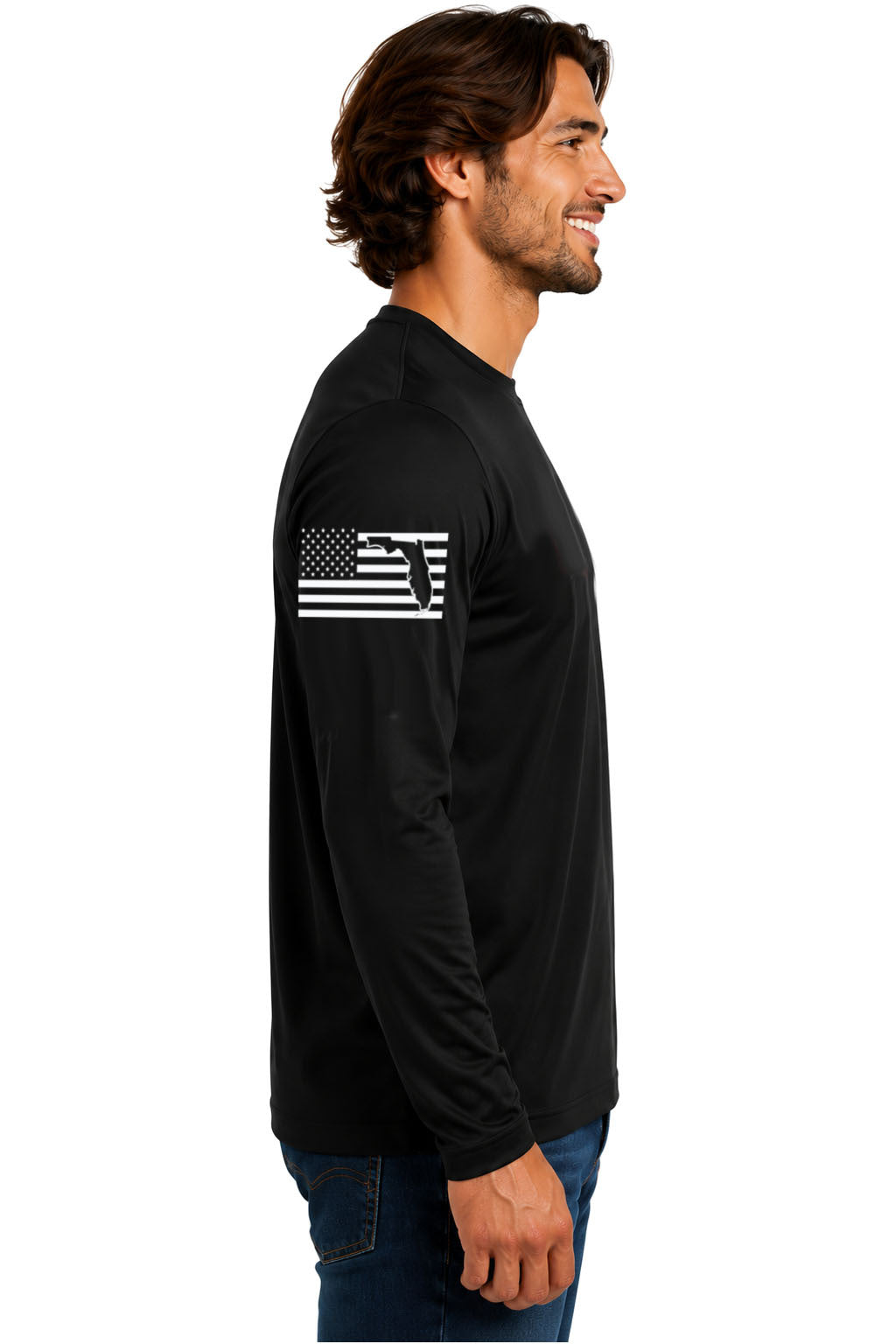 True Local Dri-Fit Performance Long Sleeve – Gunshine State Florida Pistol Flag (Black)