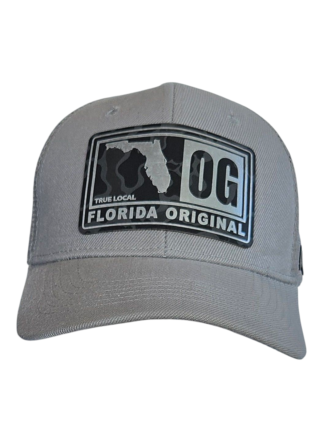 Florida OG - Grey hat with Black and Grey Camo Leather Patch