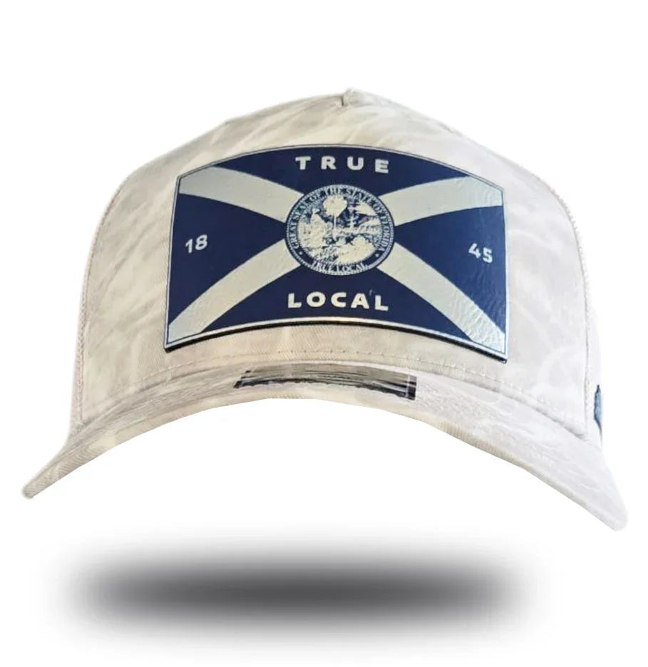 True Local cap with Florida flag design, celebrating local pride in Pompano Beach, FL apparel.