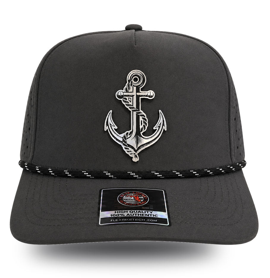 True Local anchor charcoal performance rope hat side angle view