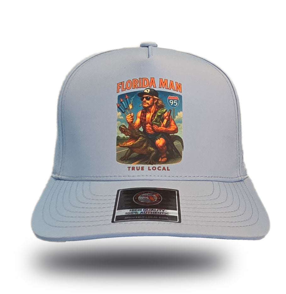 True Local Florida Man Performance Hat β Light Blue Snapback Cap