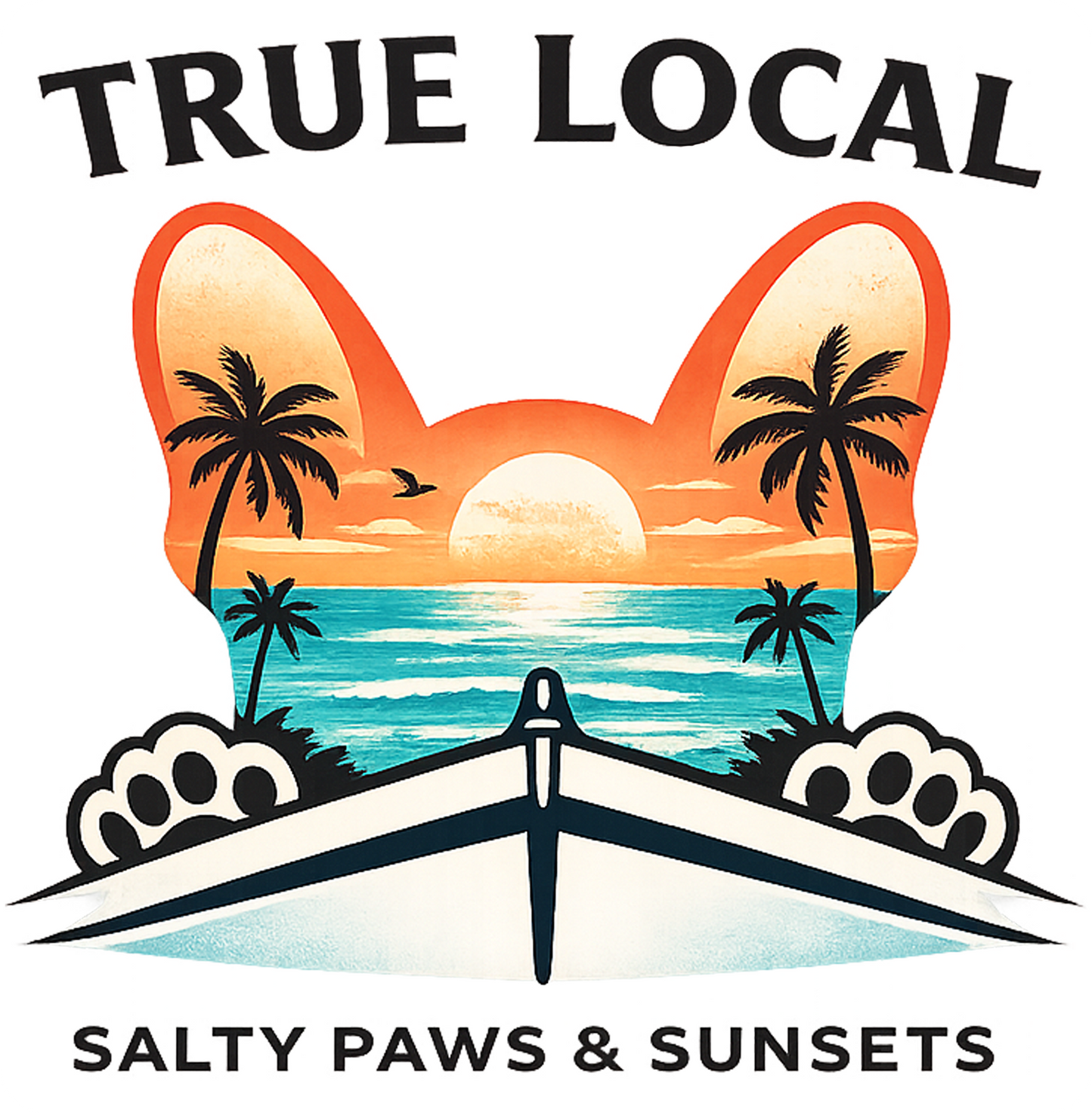 Salty Paws & Sunsets UV Sticker – Florida Dog Lover Beach Decal