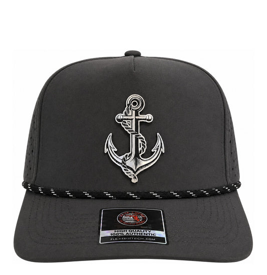 True Local Anchor Performance Rope Hat β Charcoal Nautical Snapback Cap