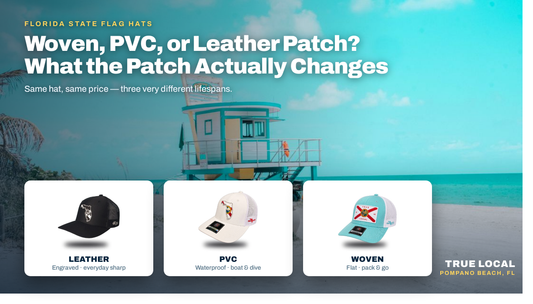 Florida State Flag Hats: Woven, PVC, or Leather Patch? What the Patch Actually Changes