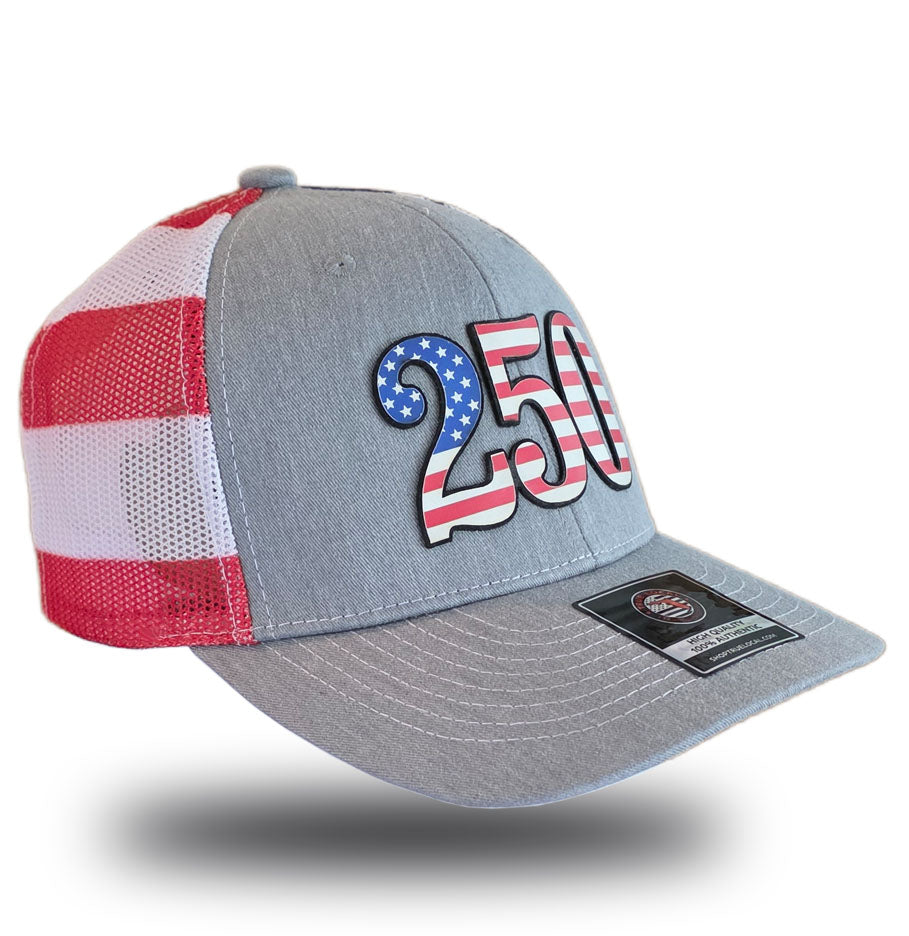 True Local 250th Anniversary USA Hat – Patriotic Stars and Stripes Trucker Cap
