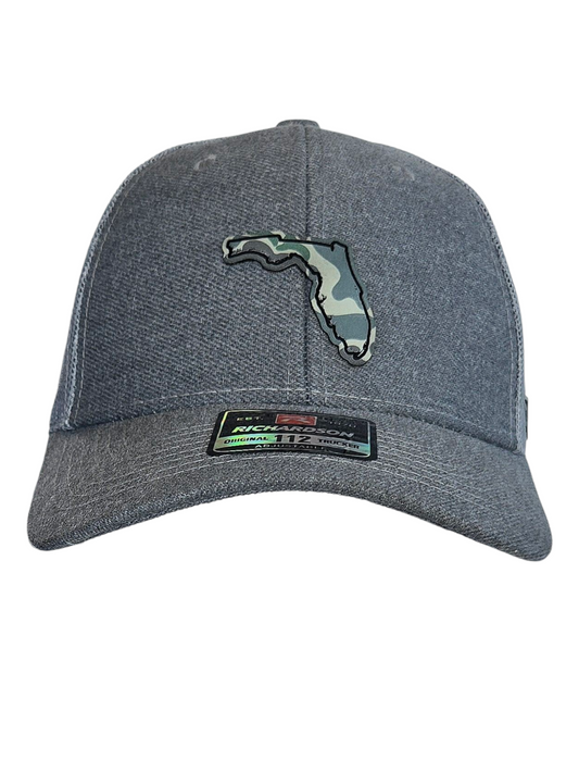 State of Florida Small Patch - Heather Grey front, Minty Aqua back hat with Minty Aqua leather patch