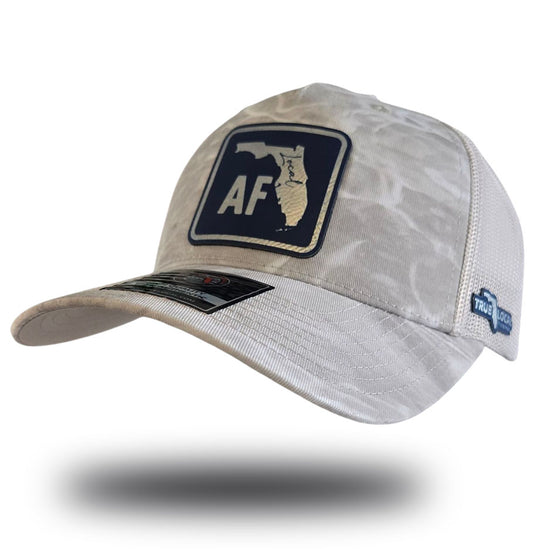 Florida Local AF Patch Hat - Ocean grey with silver & blue leather patch