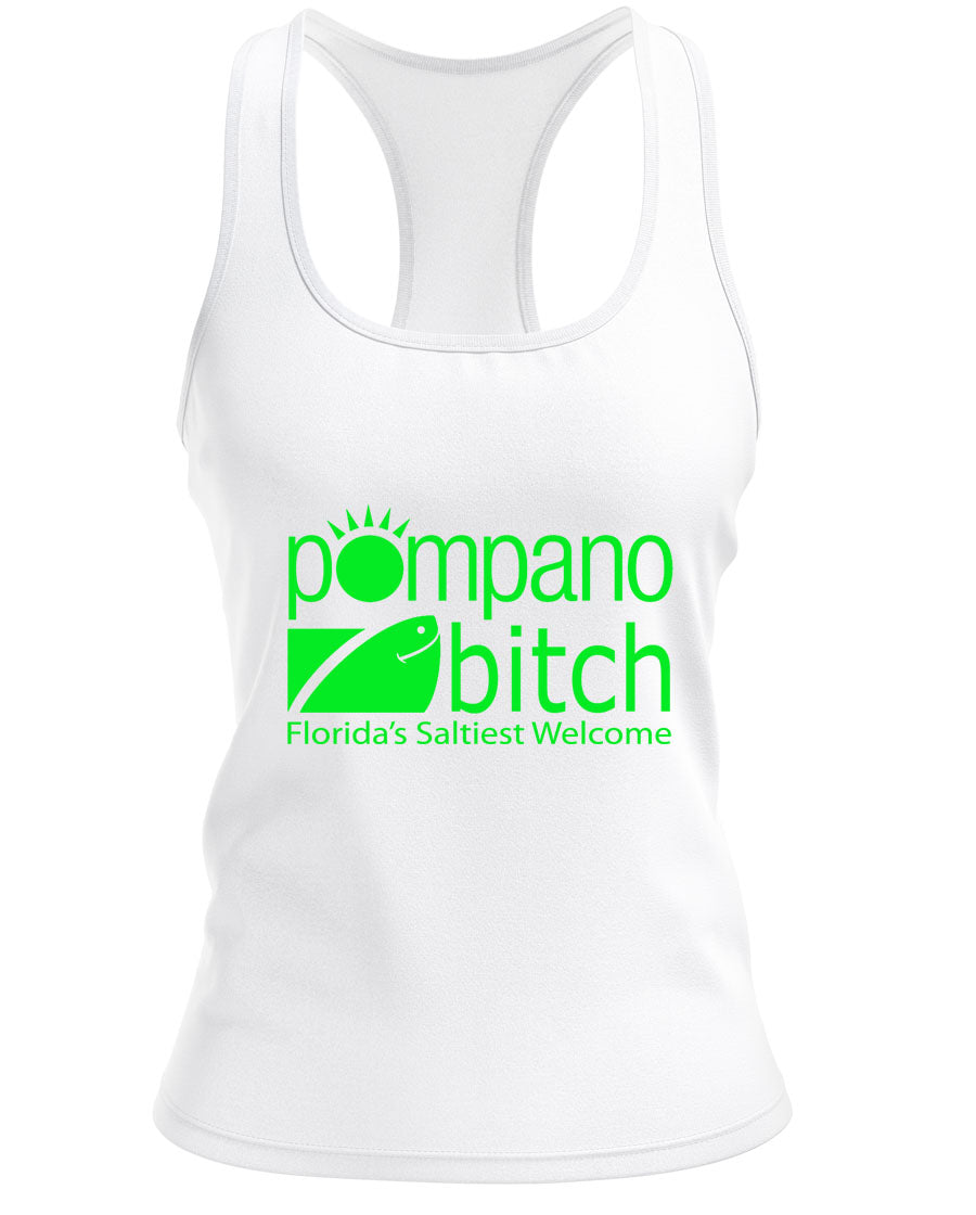 Pompano Bitch Ladies' Racerback Tank