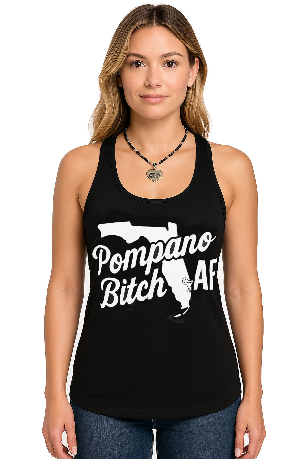 Pompano Bitch AF Women’s Racerback Tank