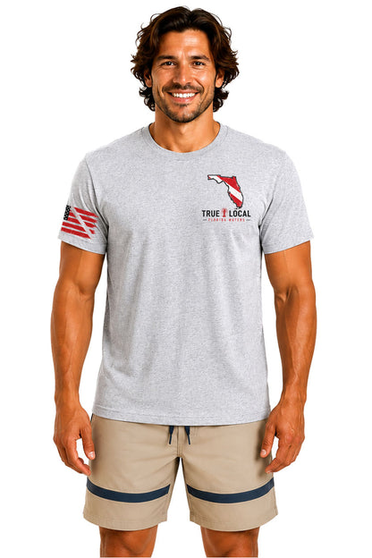 Bug Hunter Lobster Dive Flag T-Shirt Athletic Gray - Front