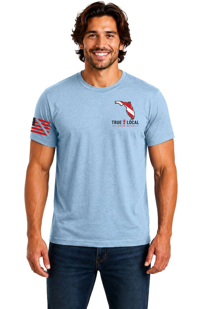 Bug Hunter Lobster Dive Flag T-Shirt Light Blue - Front