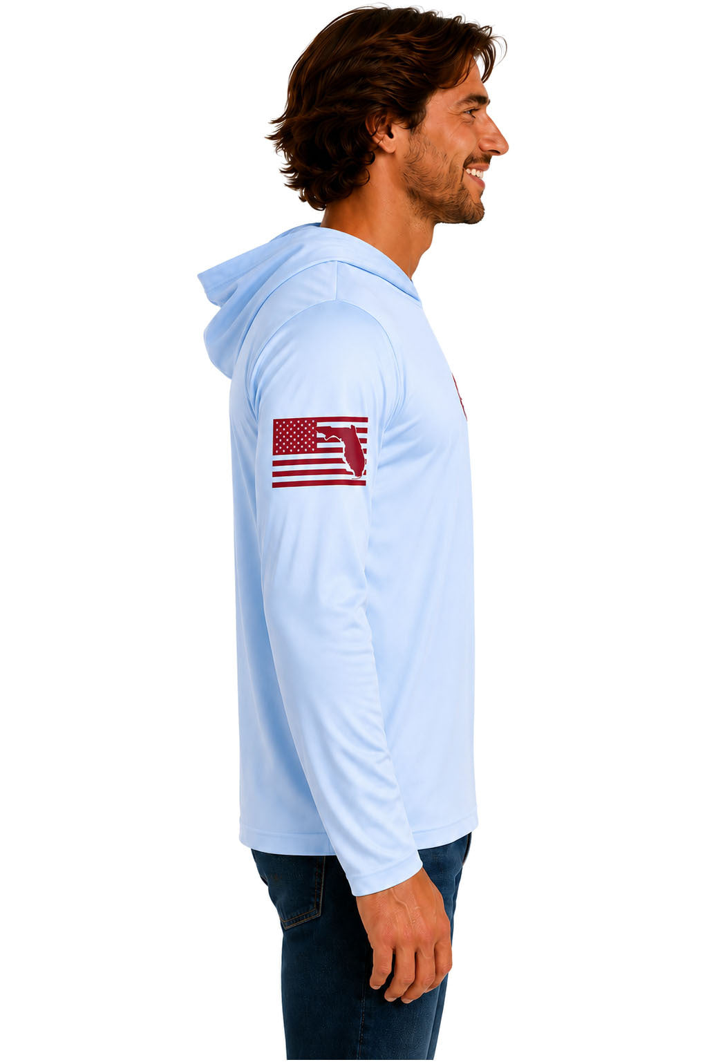True Local TL BIG Words Hoodie Ski Blue right side
