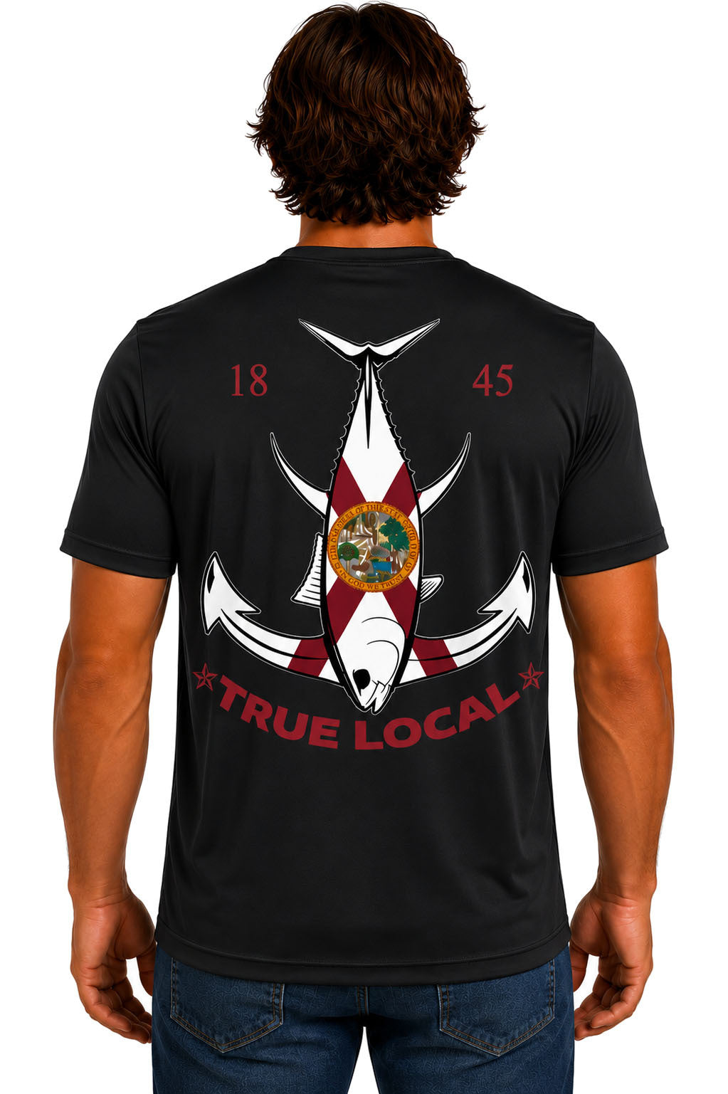 True Local Tuna Anchor Dri-Fit Tee Black - Back