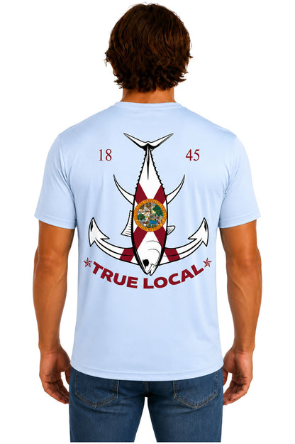 True Local Tuna Anchor Dri-Fit Tee Ski Blue - Back