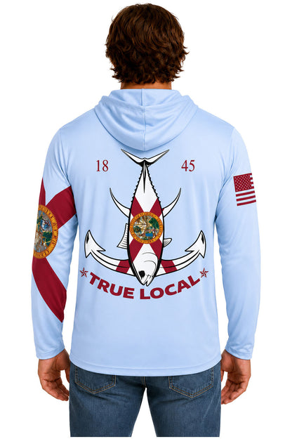 True Local Tuna Anchor Hoodie Ski Blue - Back