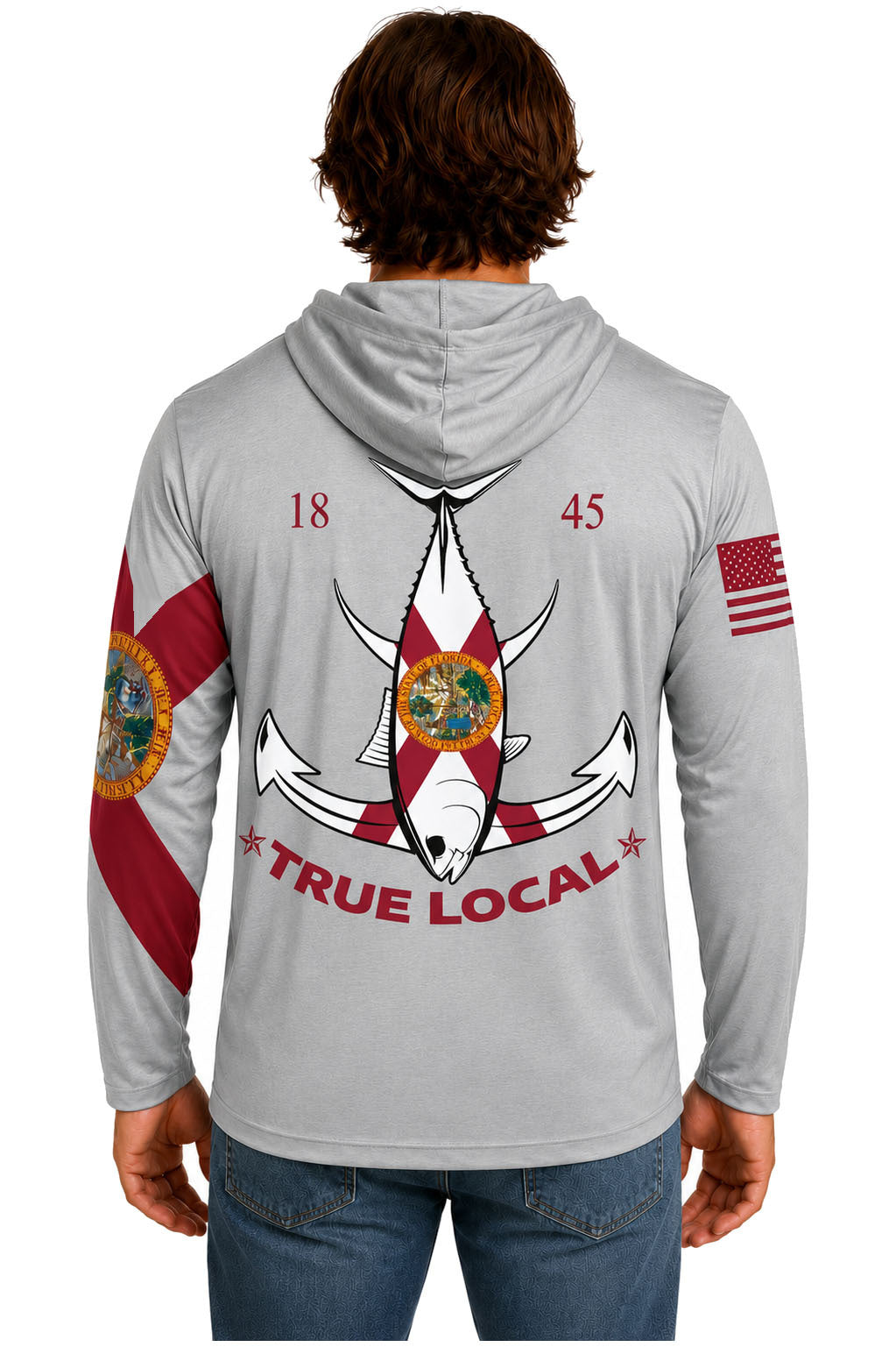 True Local Tuna Anchor Hoodie Gray - Back
