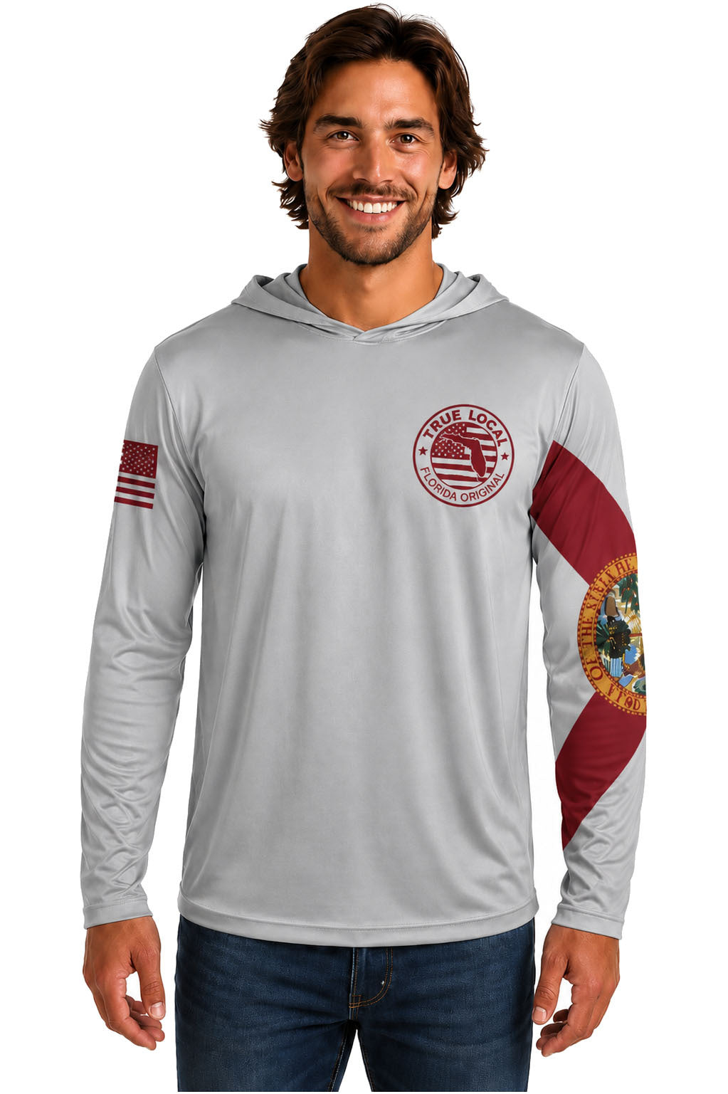 True Local Tuna Anchor Hoodie Gray - Front