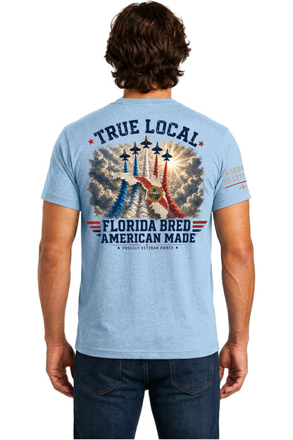 True Local Florida Bred American Made T-Shirt – Ice Blue - Back