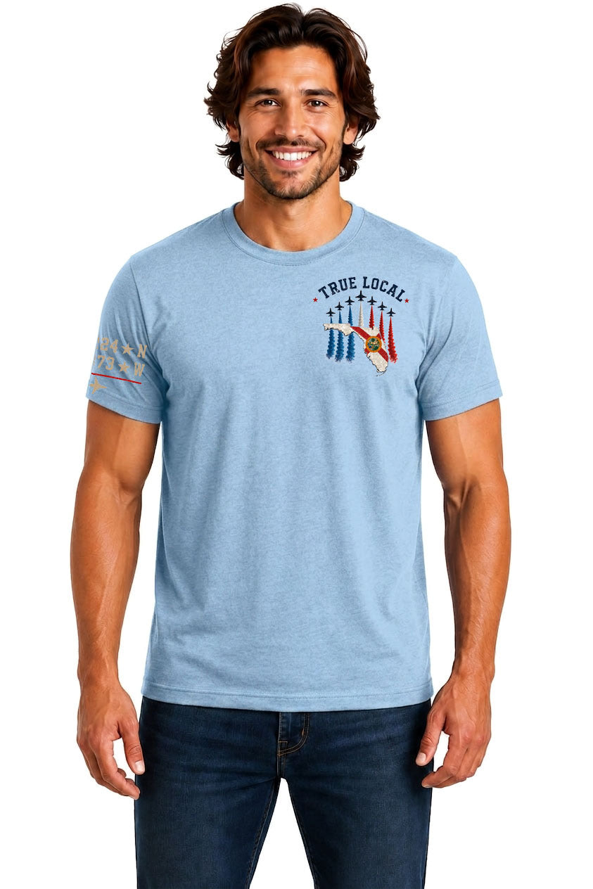 True Local Florida Bred American Made T-Shirt – Ice Blue - Front