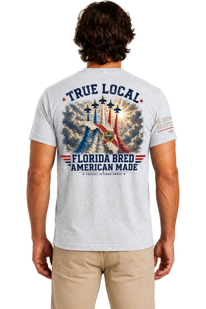 True Local Florida Bred American Made T-Shirt – Heather Gray - Back