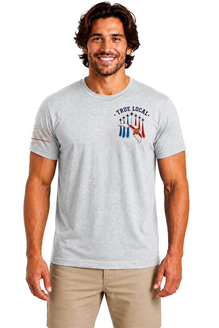 True Local Florida Bred American Made T-Shirt – Heather Gray - Front