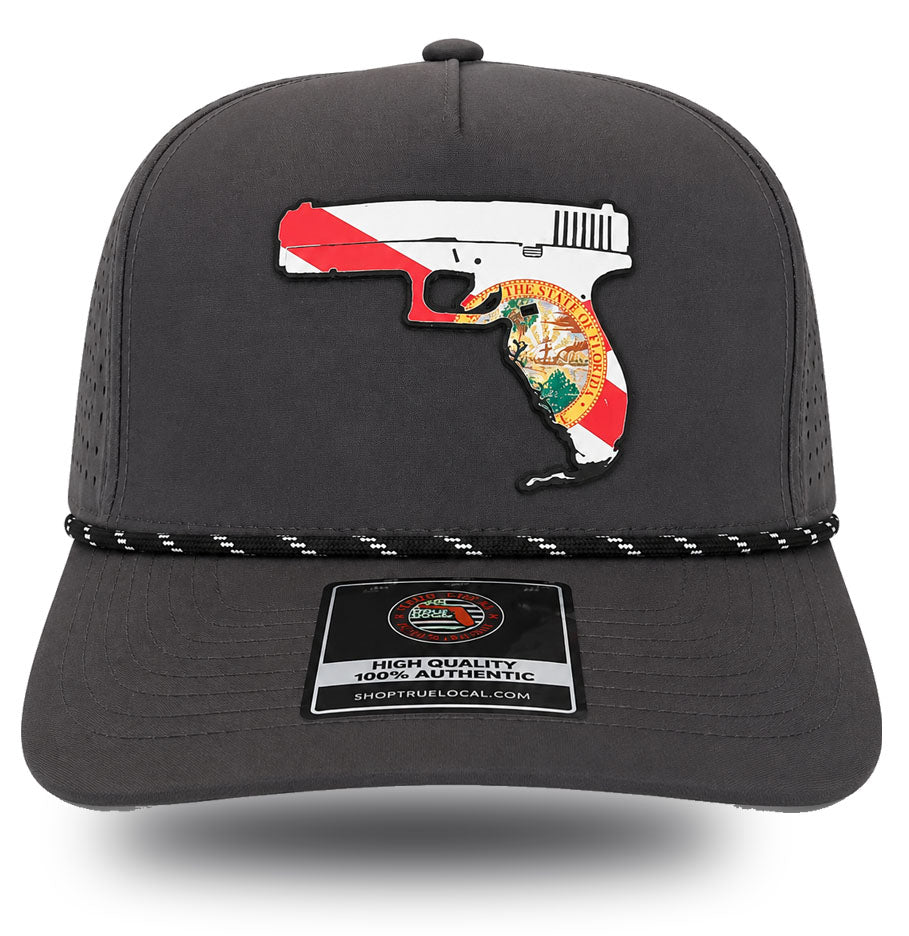 Florida Gun Hat – Gunshine State 2A Pistol Patch Performance Snapback Cap