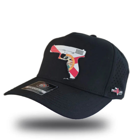 Florida Gun Hat Black left side – 2A Gunshine State pistol patch hat