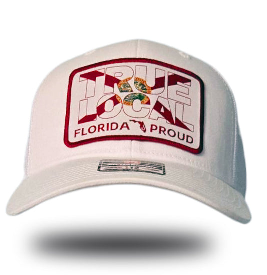 True Local patch hat, White front, White mesh back