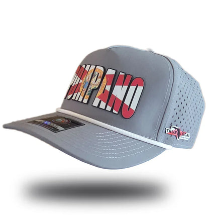 Gray Pompano Beach hat with Florida flag design and True Local patch, celebrating local Florida pride.