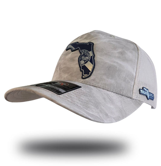 Florida Proud State Patch Hat - Ocean grey with silver & blue leather patch
