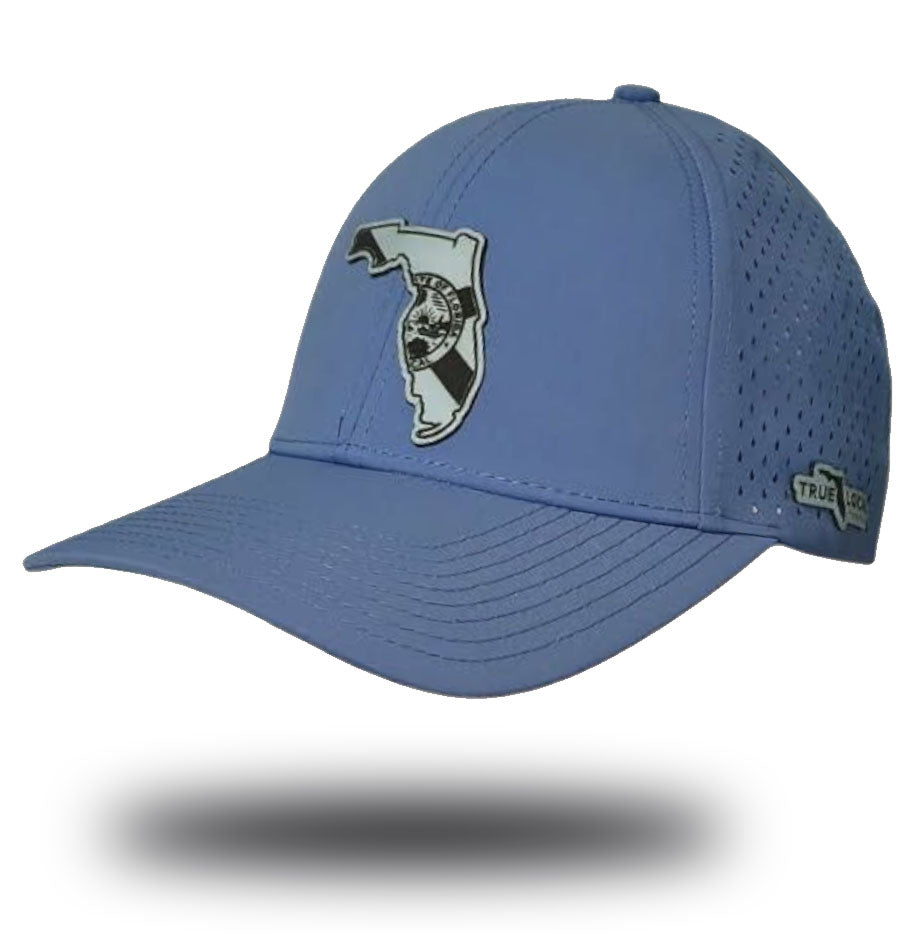 Florida Proud State Patch Hat - Blue with sky blue leather patch
