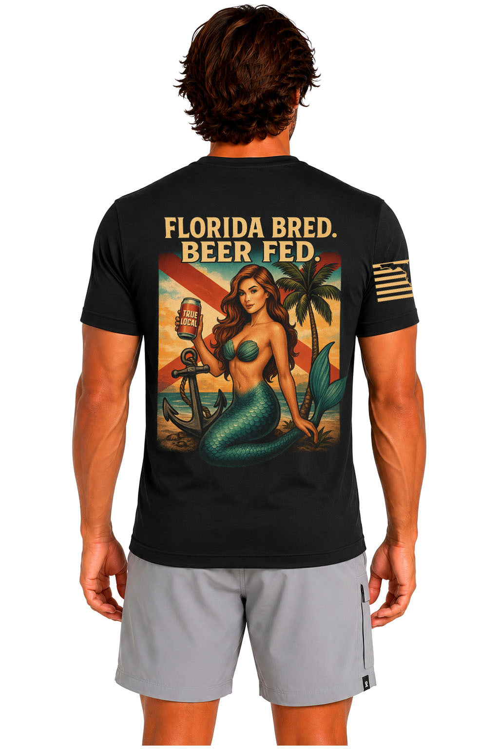 Black Florida Bred Beer Fed back artwork | True Local Florida apparel