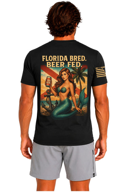 Black Florida Bred Beer Fed back artwork | True Local Florida apparel