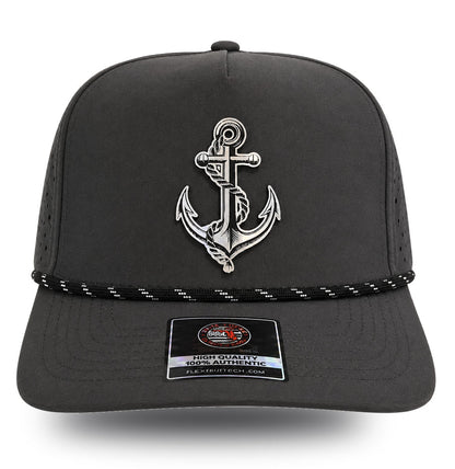 True Local anchor charcoal performance rope hat side angle view