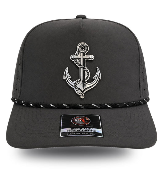 True Local Anchor Performance Rope Hat – Charcoal Nautical Snapback Cap