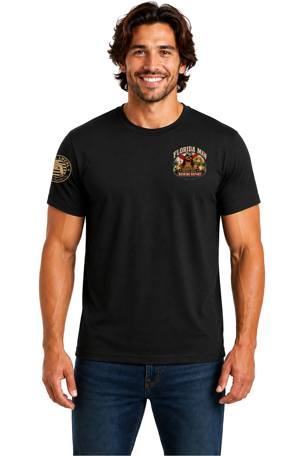 Florida Man Booking Report T-Shirt - Black