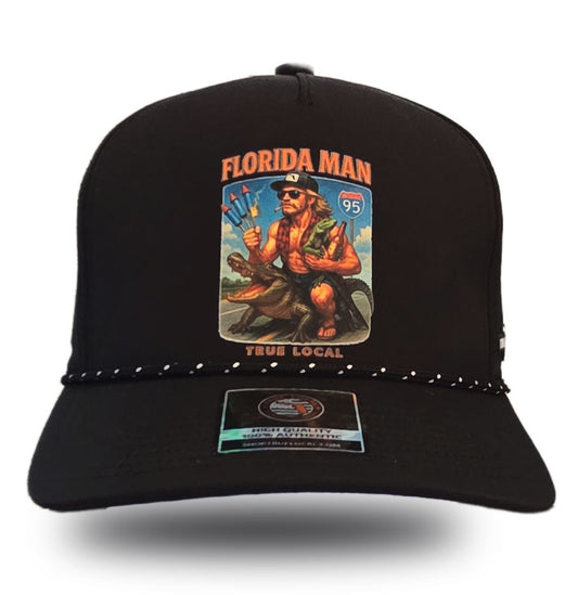 True Local Florida Man Performance Hat – Black Snapback Cap