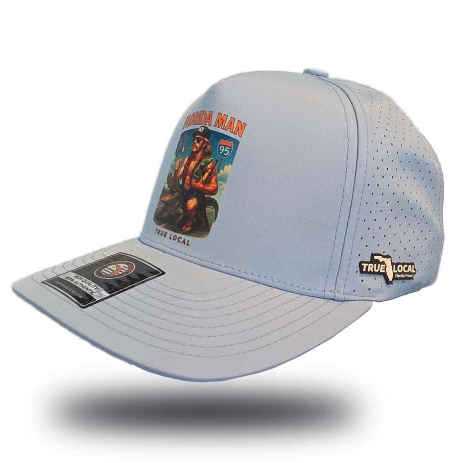 True Local Florida Man Performance Hat – Light Blue Snapback Cap