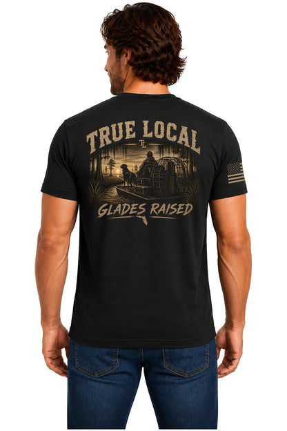 True Local Glades Raised Airboat Lab T-Shirt – Black - Back