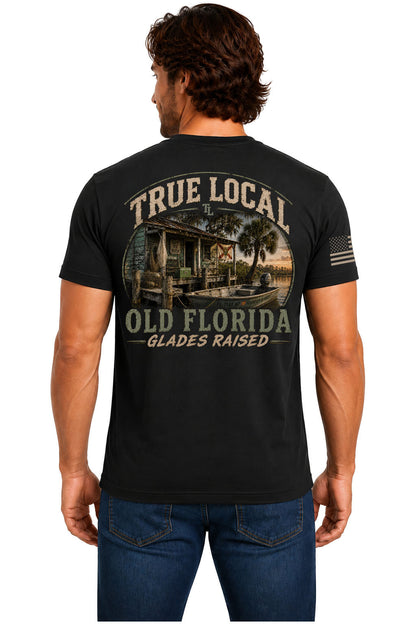 True Local Glades Raised Old Florida Bait Shop T-Shirt – Black - Back