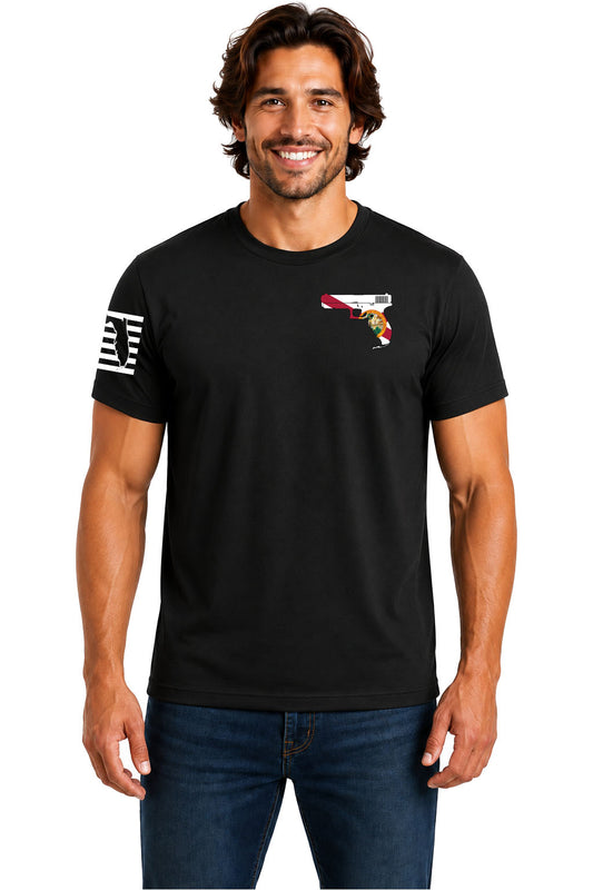 True Local Soft Cotton Short Sleeve – Gunshine State Florida Pistol Flag (Black)