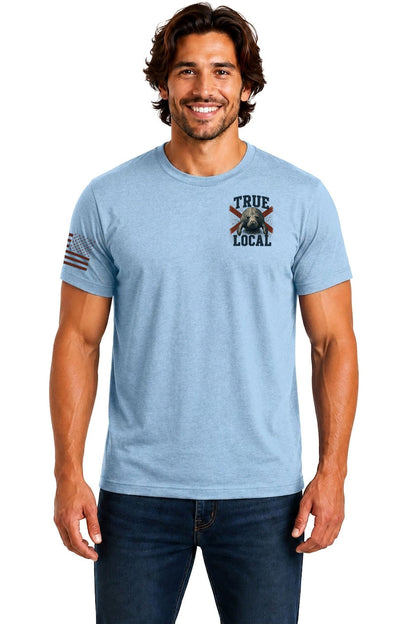 Blue Respect the Locals front view | True Local Florida apparel