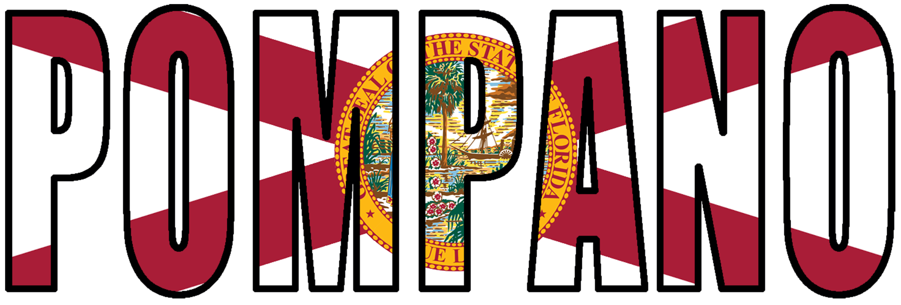 Pompano Beach UV Sticker – Florida Flag Decal
