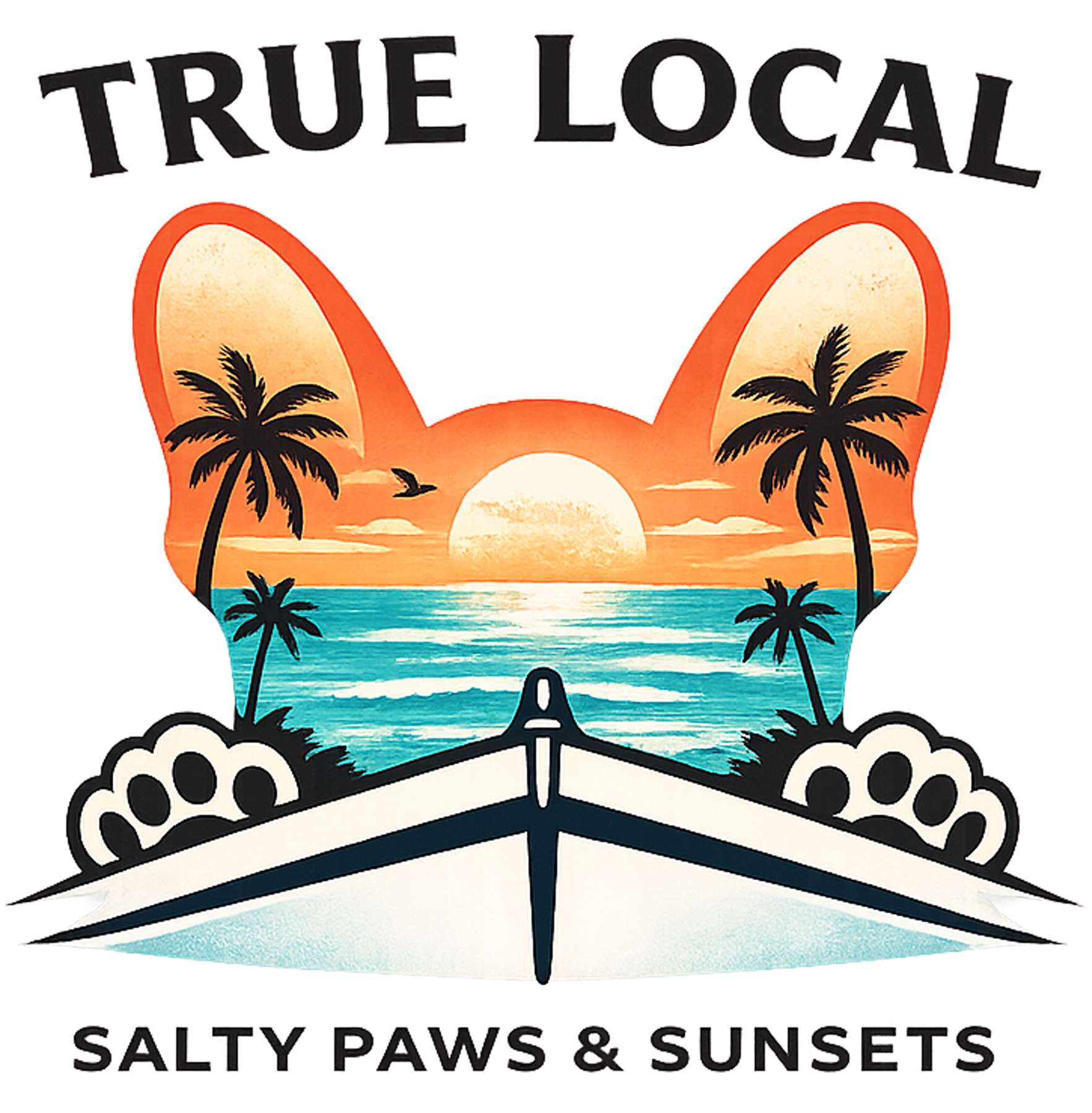 Salty Paws & Sunsets UV Sticker – Florida Dog Lover Beach Decal