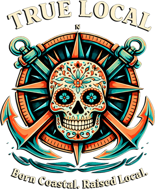 Born Coastal UV Sticker – Sugar Skull Nautical Anchor Decal