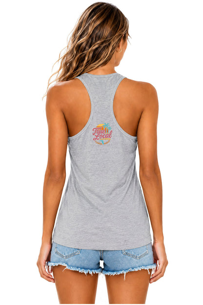 Gray Florida Strong Racerback Tank front view | True Local Florida apparel