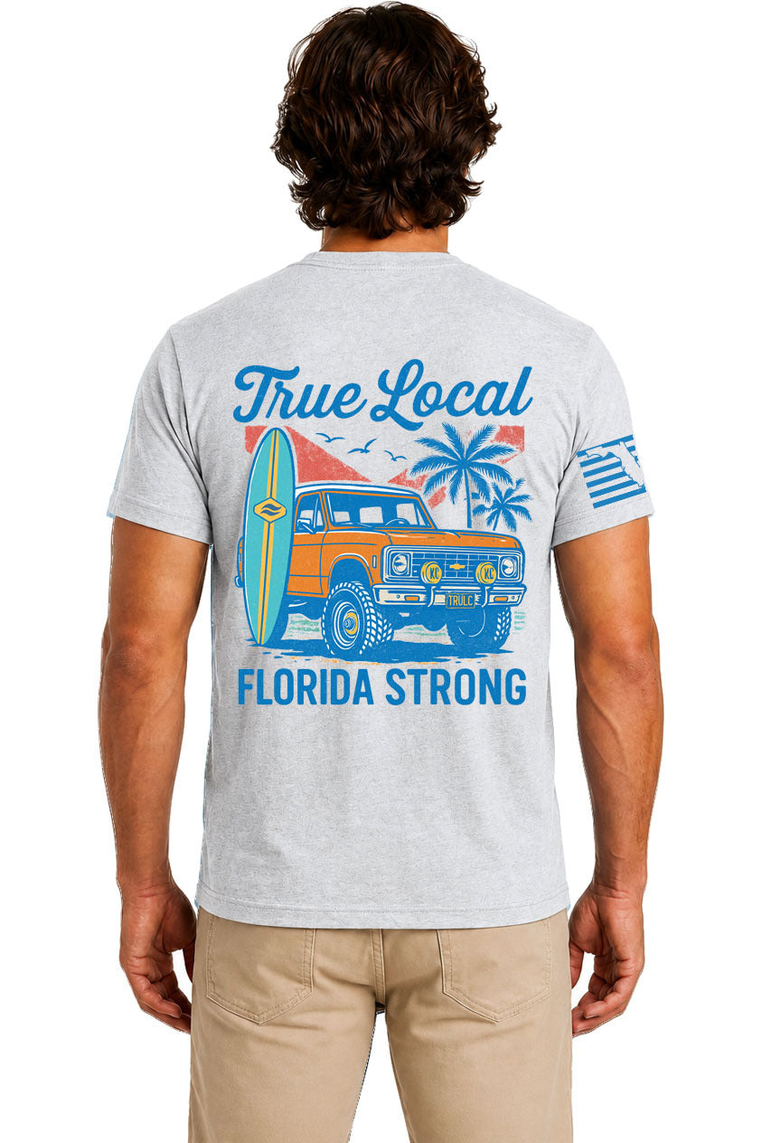Light Gray Florida Strong back artwork | True Local Florida apparel