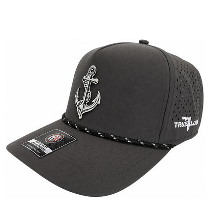 True Local Anchor Performance Rope Hat – Charcoal Nautical Snapback Cap