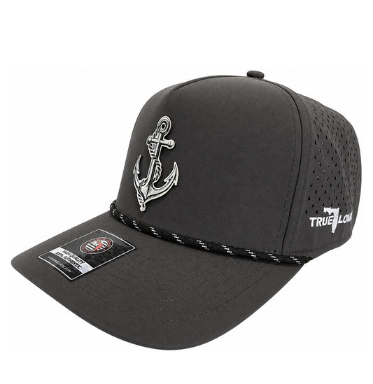 True Local Anchor Performance Rope Hat – Charcoal Nautical Snapback Cap