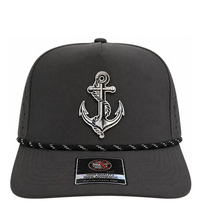 True Local Anchor Performance Rope Hat – Charcoal Nautical Snapback Cap